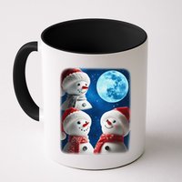3 Snowman Christmas Moon Weird Cursed Meme Howling Parody Mug