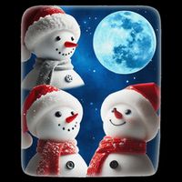 3 Snowman Christmas Moon Weird Cursed Meme Howling Parody 16 in Basic Backpack