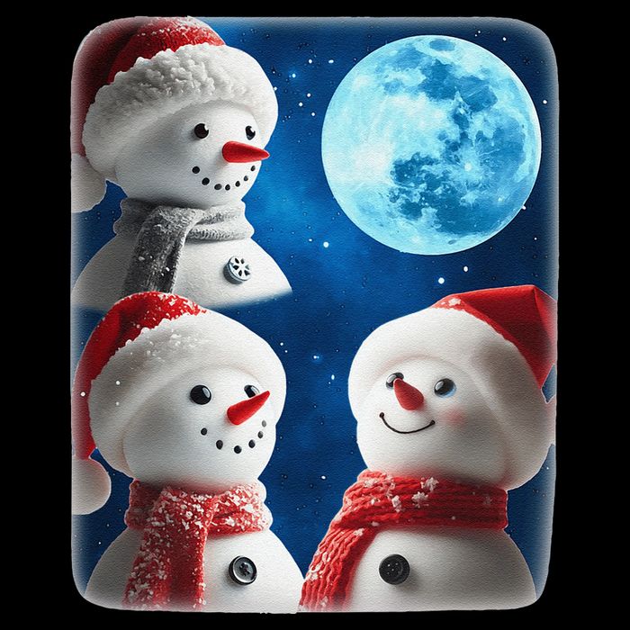 3 Snowman Christmas Moon Weird Cursed Meme Howling Parody 16 in Basic Backpack