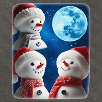3 Snowman Christmas Moon Weird Cursed Meme Howling Parody Cotton Canvas Backpack