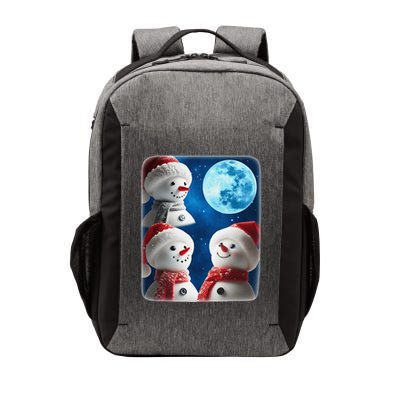 3 Snowman Christmas Moon Weird Cursed Meme Howling Parody Vector Backpack
