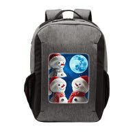 3 Snowman Christmas Moon Weird Cursed Meme Howling Parody Vector Backpack