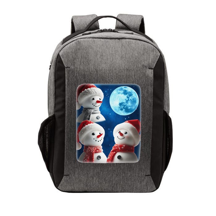 3 Snowman Christmas Moon Weird Cursed Meme Howling Parody Vector Backpack