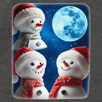 3 Snowman Christmas Moon Weird Cursed Meme Howling Parody Vector Backpack