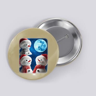 3 Snowman Christmas Moon Weird Cursed Meme Howling Parody Button