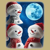 3 Snowman Christmas Moon Weird Cursed Meme Howling Parody Magnet
