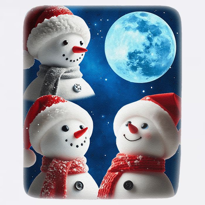 3 Snowman Christmas Moon Weird Cursed Meme Howling Parody Garment-Dyed Sweatshirt