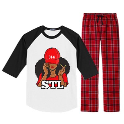 314 Stl From St. Louis Missouri Black Woman Raglan Sleeve Pajama Set