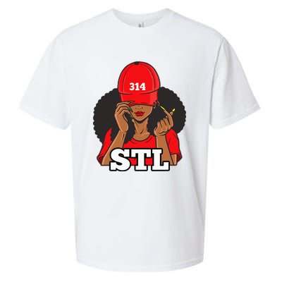 314 Stl From St. Louis Missouri Black Woman Sueded Cloud Jersey T-Shirt