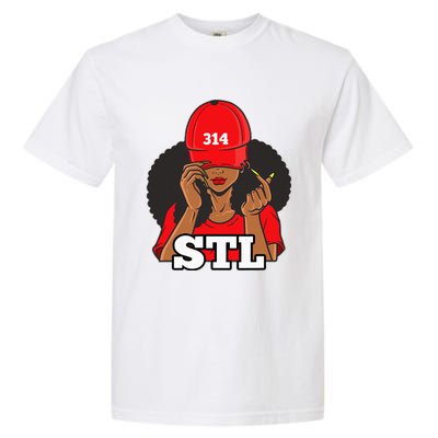 314 Stl From St. Louis Missouri Black Woman Garment-Dyed Heavyweight T-Shirt