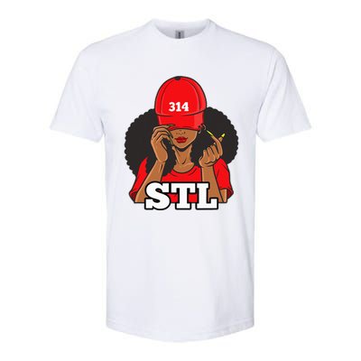 314 Stl From St. Louis Missouri Black Woman Softstyle® CVC T-Shirt