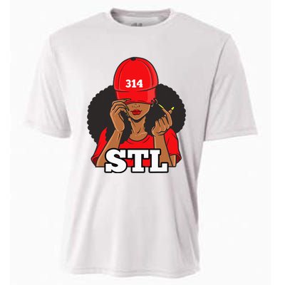 314 Stl From St. Louis Missouri Black Woman Cooling Performance Crew T-Shirt