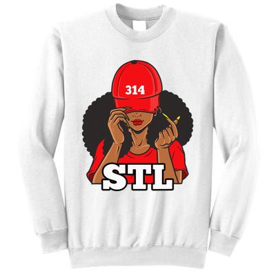 314 Stl From St. Louis Missouri Black Woman Sweatshirt