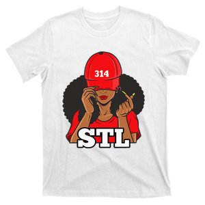 314 Stl From St. Louis Missouri Black Woman T-Shirt