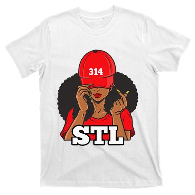 314 Stl From St. Louis Missouri Black Woman T-Shirt