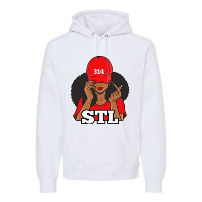 314 Stl From St. Louis Missouri Black Woman Premium Hoodie