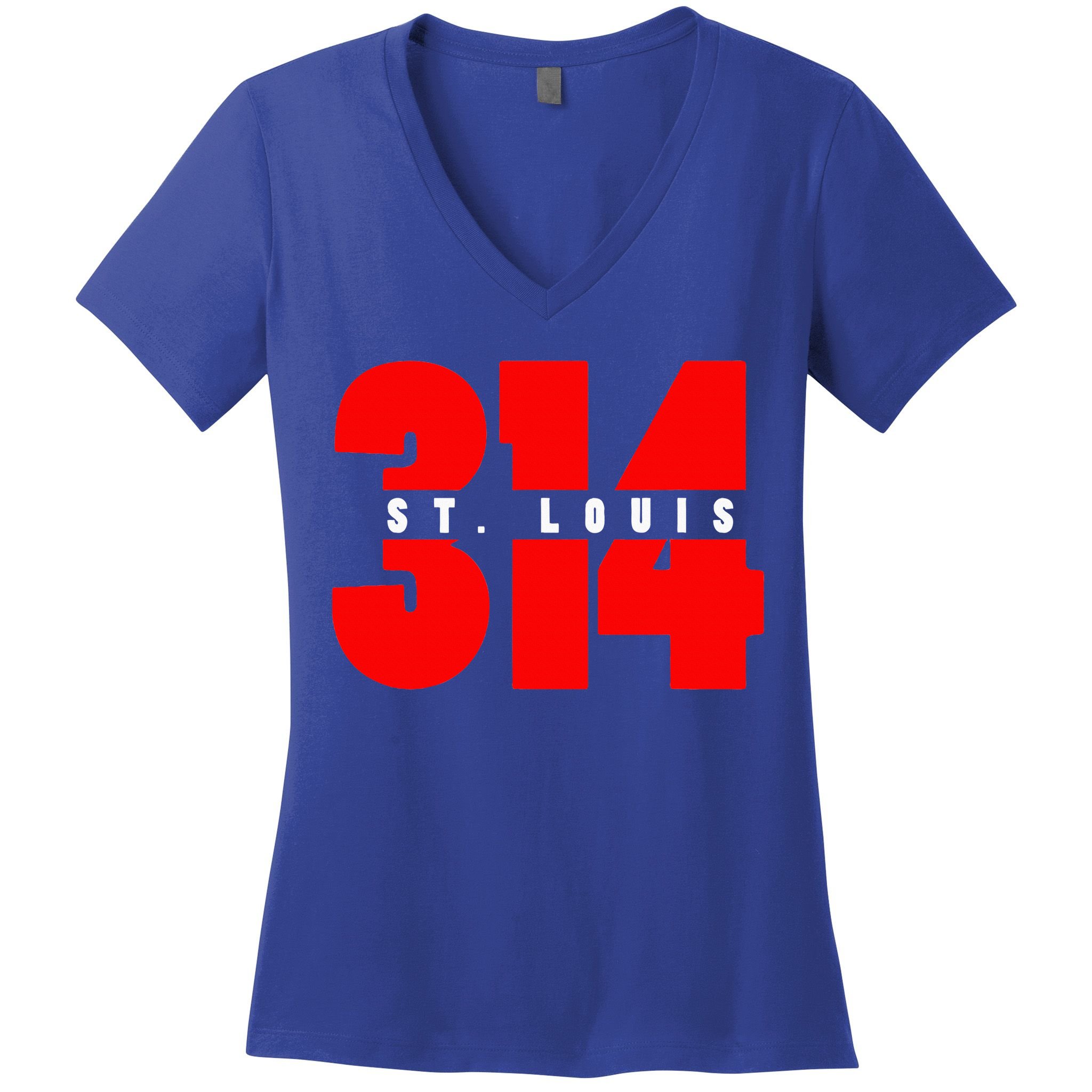 314 St. Louis Area Code Missouri Women's V-Neck T-Shirt