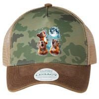 3 Squirrel Moon Howling Squirrel Head Funny Legacy Tie Dye Trucker Hat
