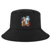 3 Squirrel Moon Howling Squirrel Head Funny Cool Comfort Performance Bucket Hat