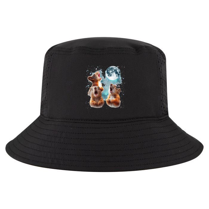 3 Squirrel Moon Howling Squirrel Head Funny Cool Comfort Performance Bucket Hat