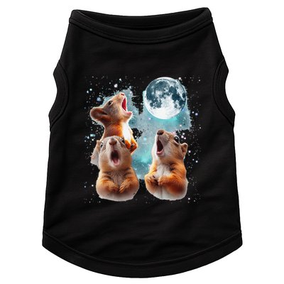 3 Squirrel Moon Howling Squirrel Head Funny Doggie Tank