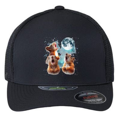 3 Squirrel Moon Howling Squirrel Head Funny Flexfit Unipanel Trucker Cap
