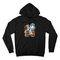 3 Squirrel Moon Howling Squirrel Head Funny Hoodie