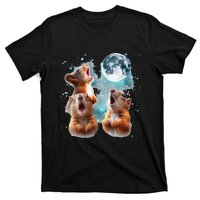 3 Squirrel Moon Howling Squirrel Head Funny T-Shirt