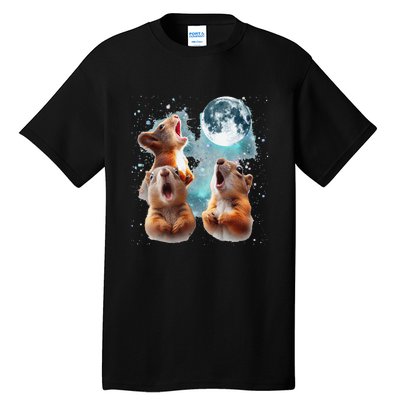 3 Squirrel Moon Howling Squirrel Head Funny Tall T-Shirt