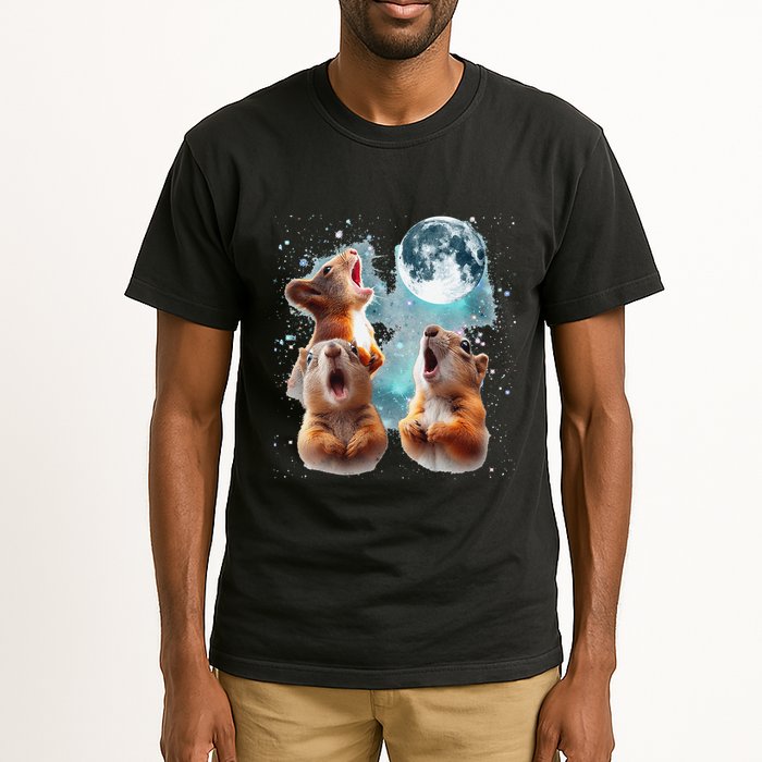 3 Squirrel Moon Howling Squirrel Head Funny Tall T-Shirt