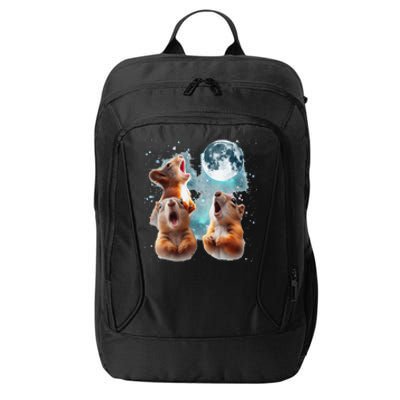 3 Squirrel Moon Howling Squirrel Head Funny City Backpack