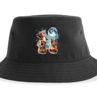 3 Squirrel Moon Howling Squirrel Head Funny Sustainable Bucket Hat