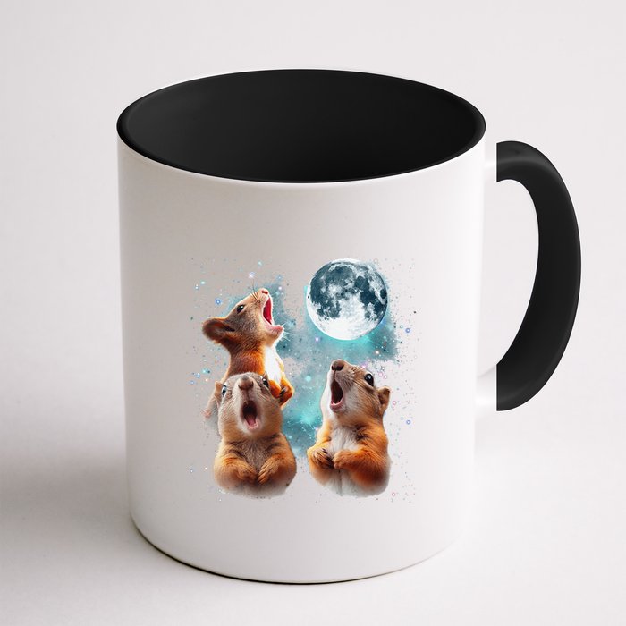3 Squirrel Moon Howling Squirrel Head Funny Mug
