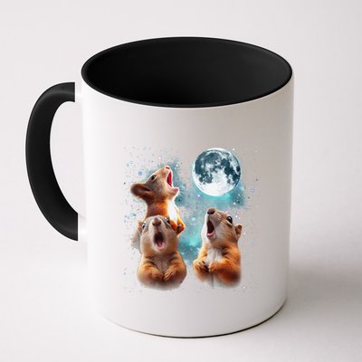 3 Squirrel Moon Howling Squirrel Head Funny Mug