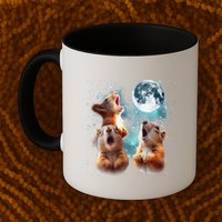 3 Squirrel Moon Howling Squirrel Head Funny Mug