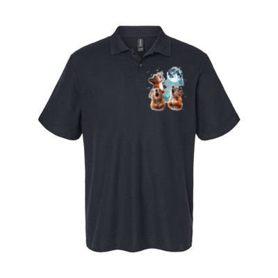 3 Squirrel Moon Howling Squirrel Head Funny Softstyle Adult Sport Polo