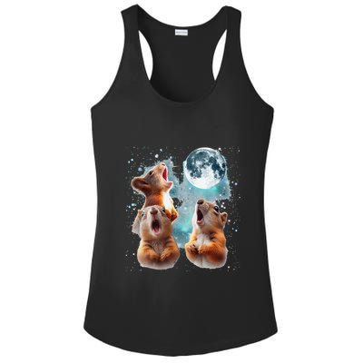 3 Squirrel Moon Howling Squirrel Head Funny Ladies PosiCharge Competitor Racerback Tank