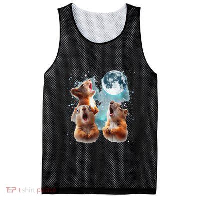 3 Squirrel Moon Howling Squirrel Head Funny Mesh Reversible Basketball Jersey Tank