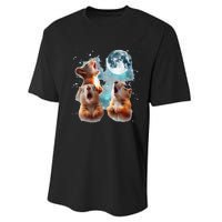 3 Squirrel Moon Howling Squirrel Head Funny Performance Sprint T-Shirt