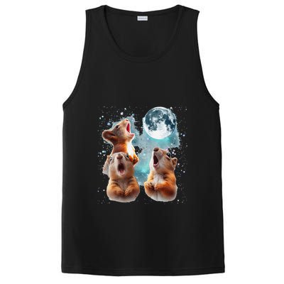 3 Squirrel Moon Howling Squirrel Head Funny PosiCharge Competitor Tank