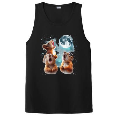 3 Squirrel Moon Howling Squirrel Head Funny PosiCharge Competitor Tank