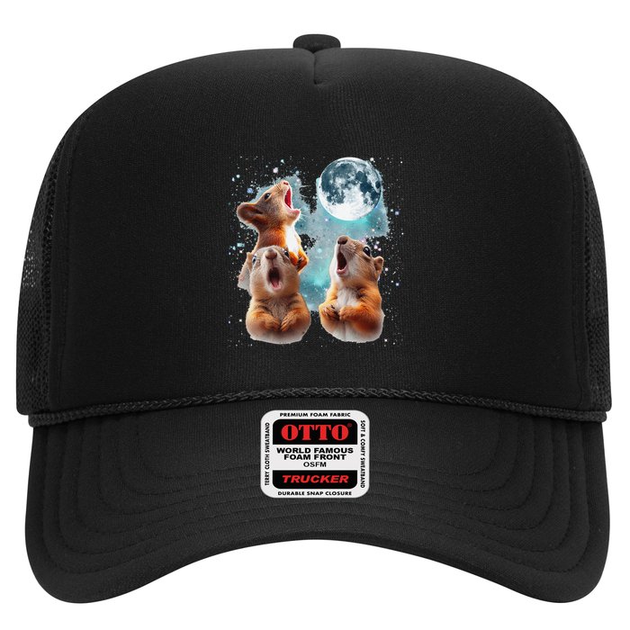 3 Squirrel Moon Howling Squirrel Head Funny Hat