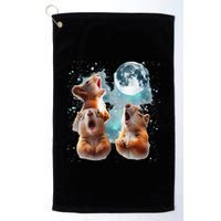 3 Squirrel Moon Howling Squirrel Head Funny Golf Towel