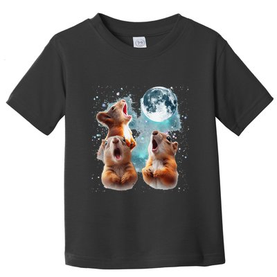 3 Squirrel Moon Howling Squirrel Head Funny Toddler T-Shirt