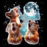 3 Squirrel Moon Howling Squirrel Head Funny Wool Snapback Cap