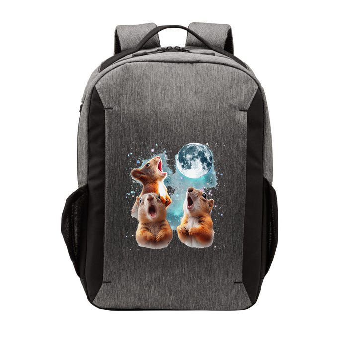 3 Squirrel Moon Howling Squirrel Head Funny Vector Backpack