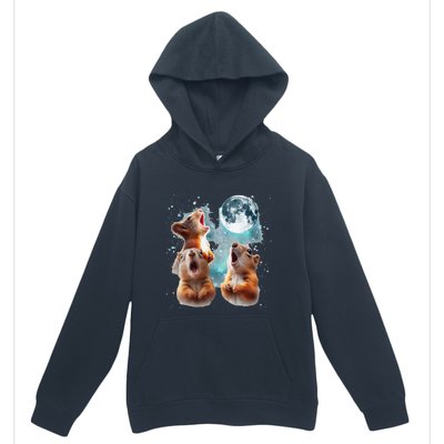 3 Squirrel Moon Howling Squirrel Head Funny Urban Pullover Hoodie