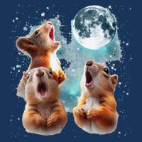 3 Squirrel Moon Howling Squirrel Head Funny Infant Baby Jersey Bodysuit