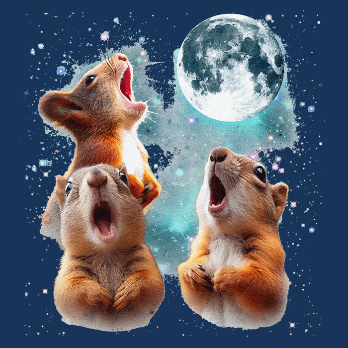 3 Squirrel Moon Howling Squirrel Head Funny Infant Baby Jersey Bodysuit