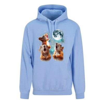 3 Squirrel Moon Howling Squirrel Head Funny Unisex Surf Hoodie